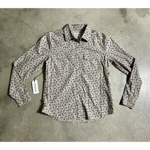 Tecovas Women's Vintage Weight Sawtooth Cotton Gray Pearl Snap Shirt Sz S